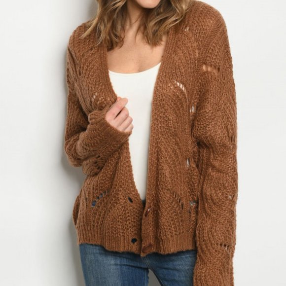 KNIT CARDIGAN SWEATER - Picture 2 of 6